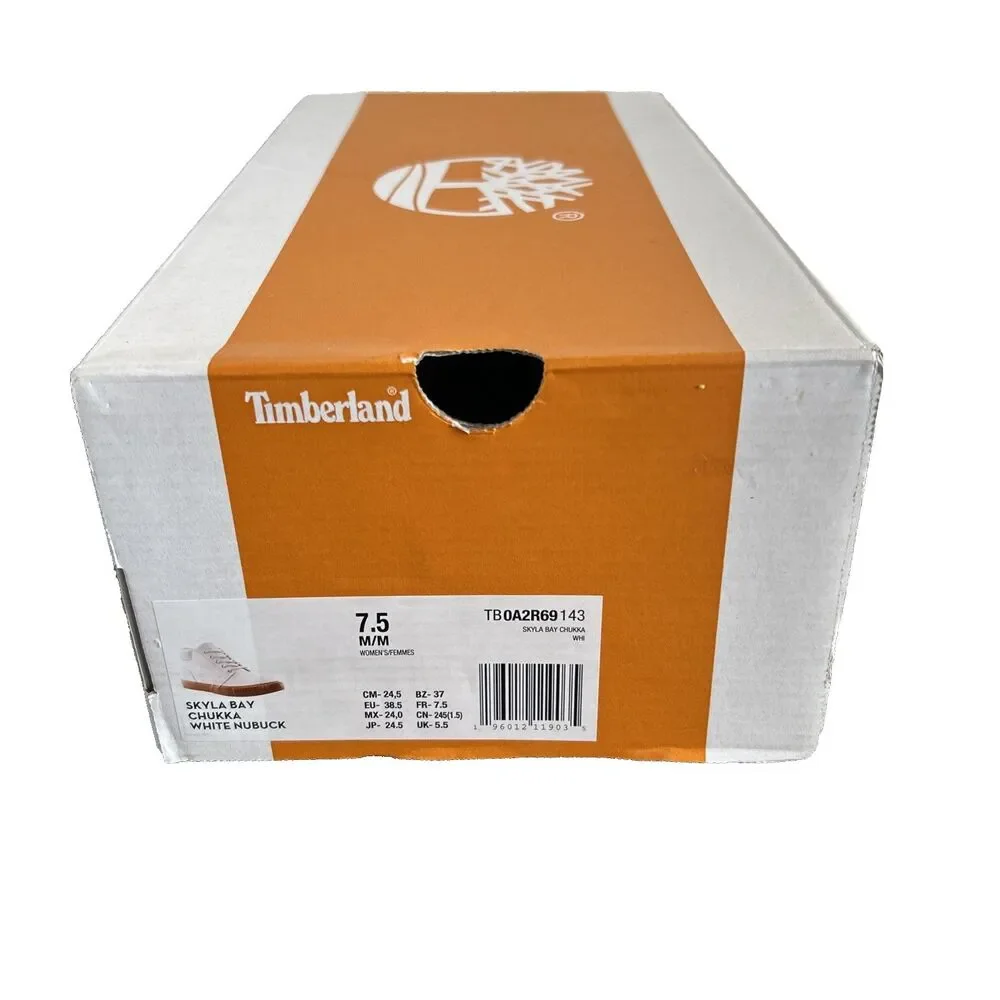 Timberland Women's Skyla Bay Chukka White Nubuck Boots Leather A2R69 Sz 7.5 NEW